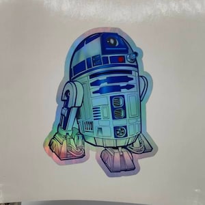 R2D2 Holographischer Aufkleber, Star Wars Droid Sticker Etiketten, Filme, Filme, Roboter, Weltraum, Sci-Fi, Humanoids, Abziehbilder, Helmgrafiken, Aufkleber
