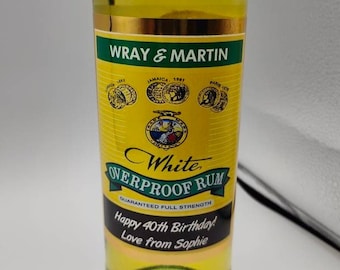 Etichetta per bottiglia di rum Wray & Nephew, personalizzata, etichetta per bottiglia personalizzata, compleanno, occasione speciale, matrimonio, regali per il testimone di nozze, etichette per rum personalizzate