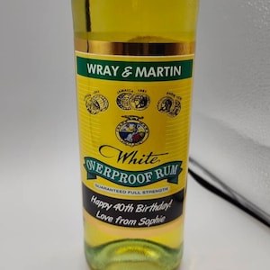 Wray & Nephew Rum Bottle Label, Personalised, Custom Bottle Label, Birthday, Special Occasion, Wedding, Best Man Gifts, Custom Rum Labels