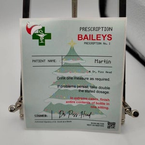 Prescription Baileys Label Baileys Bottle Sticker Baileys - Etsy