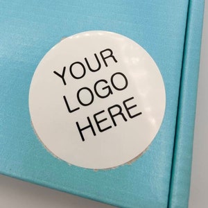 5 maten, logostickers voor kleine bedrijven, bedankt, doosverpakking productstickers, etiketten, sociale media, envelopzegels, zakelijke promotie