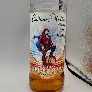 Captain Morgan Personalised Spiced Rum, Custom Bottle Label, Birthday, Special Occasion, Wedding, Best Man, Alcohol, Spirits, Adult Drinks