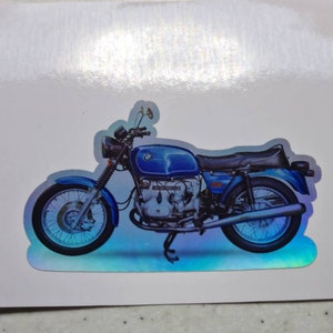 Adesivo olografico bici, moto, moto, bici classiche, decalcomanie, design etichette, vintage, viaggi