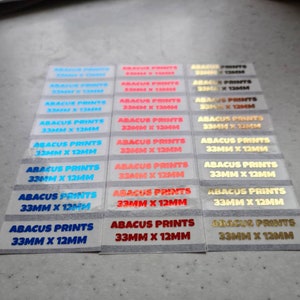 33mm x 12mm Extra Small Lip Gloss, Custom Foiled Clear Gloss, Lip Balm, Eye Lash Labels, Rectangle, Branding Promotional Stickers, LipGloss.