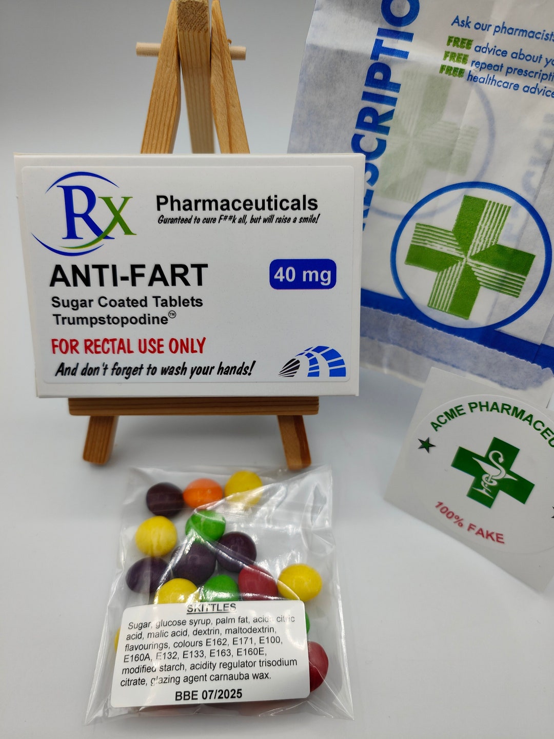 Joke Anti Fart Pills, Tablet Box, Prank, Funny Gift, Sweets, Novelty