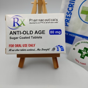 Personalised Anti Old Age, Novelty Tablet Pills Box, Prank, Funny Gift, Cheeky, Stocking Fillers, Husband, Wife, Brother, Sister, Birthday