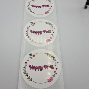 Happy Post Labels White Premium Satin Gloss Poly, Branding, Promotional ...