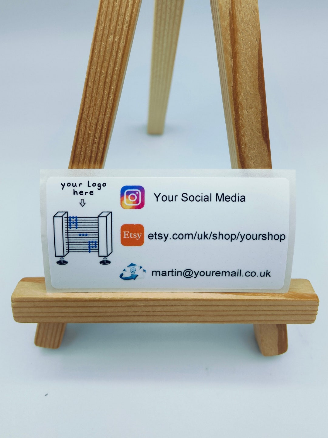 Custom Social Media Labels, Branded Business Stickers, Contact Logo ...