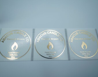 4 Sizes White Round Poly Custom Foiled Gold, Candle Sticker Labels, Custom Book Gift Book Teacher Name Stickers, Wedding Favors, Thank You.