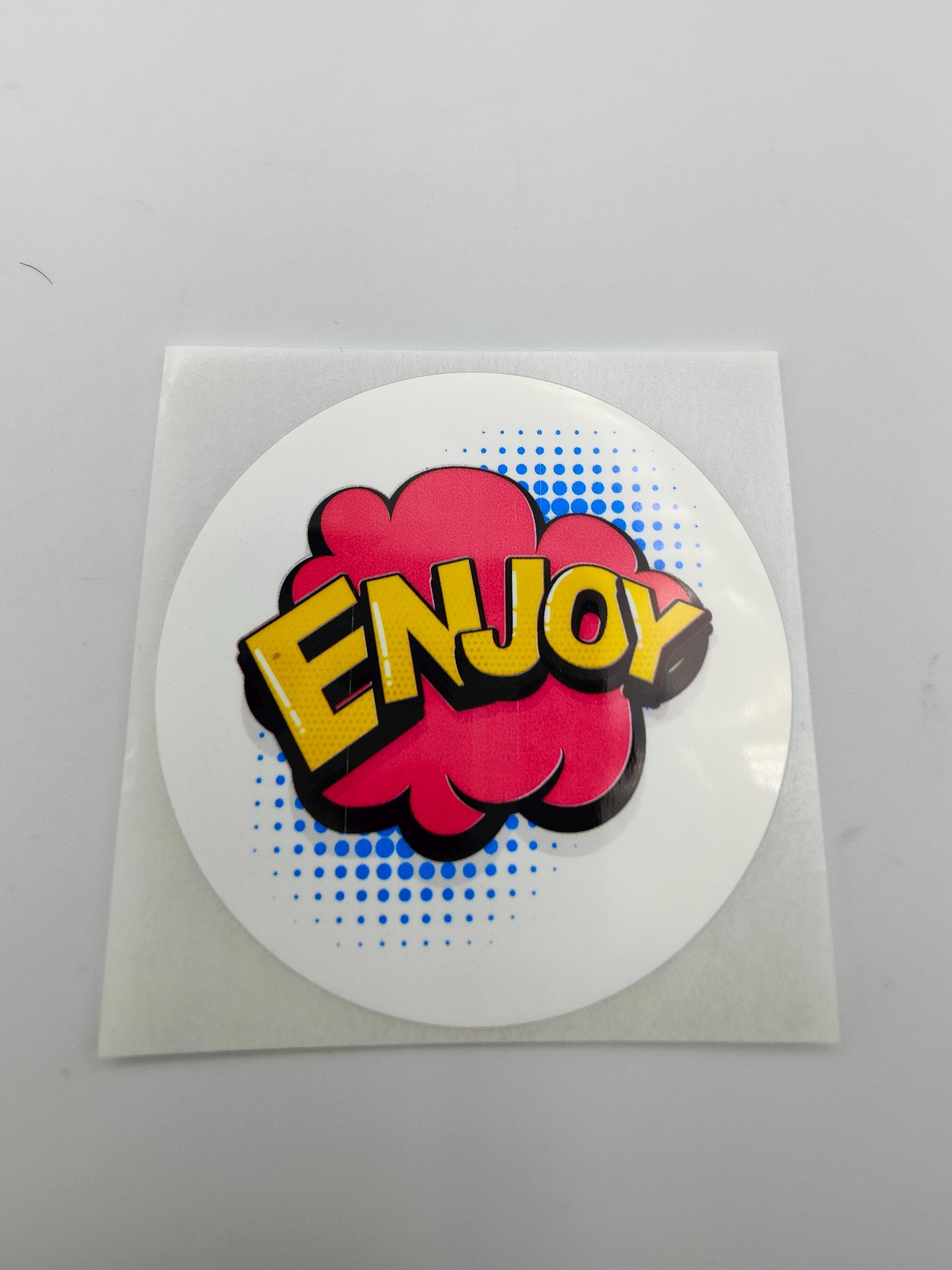 Pop Art Enjoy Sticker Labels, Gift Stickers, Present Stickers, Wrapping ...