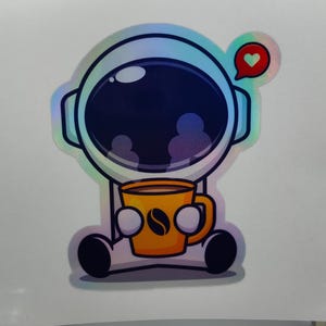 Astronauta bebiendo, bebida espacial, extraterrestre, holográfico, espacio, NASA, viajes, portátil, funda de teléfono, PC, pegatinas
