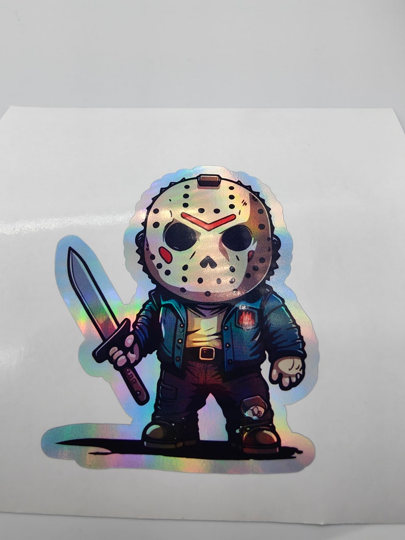 Mini Jason Voorhees's, Friday the 13th, Holographic Sticker, Horror ...