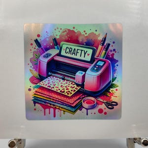Crafty, Schneidemaschine, Holographische Silber Aufkleber, Hobby, Erstellen, Bastelraum Maschinen, Laptop, Abziehbilder, Verkauf, Basteln, Vinyl schneiden, HTV