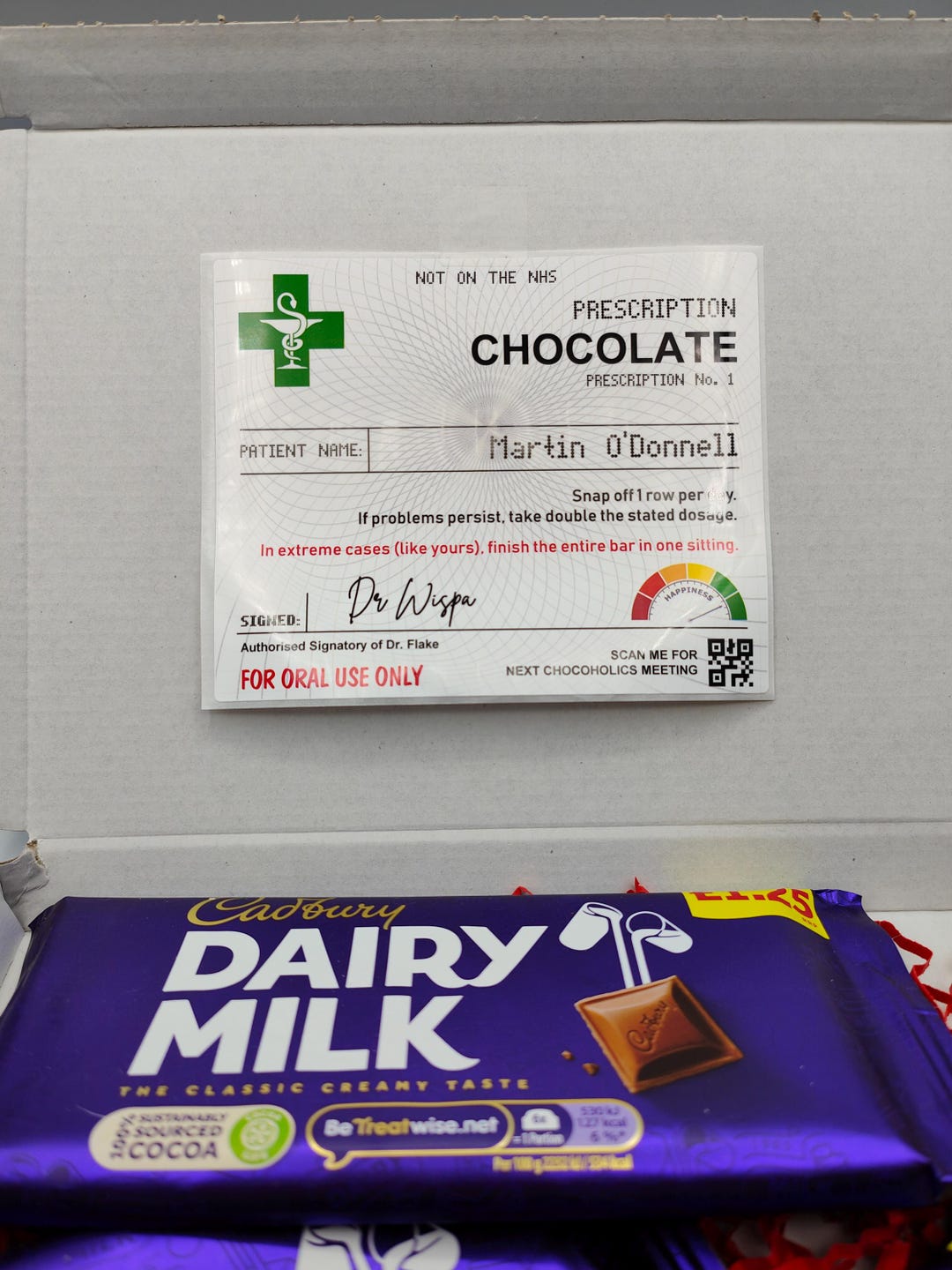 Prescription Chocolate Recovery Gift Box, Chocolate Bar, Candy, Doctors ...