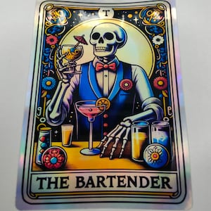 I Tarocchi Del Barista, Creatore Di Bevande, Cocktail, Adesivi Olografici, Decalcomanie, Laptop, Decalcomanie, Horror, Etichette, Folklore, Divertimento Per Feste, Mixologist