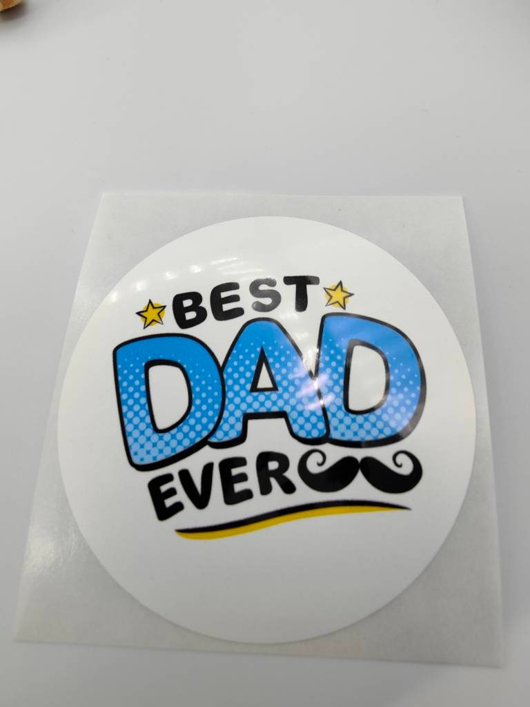 Best Dad Ever, Labels, Stickers, White Premium Satin Gloss Poly ...