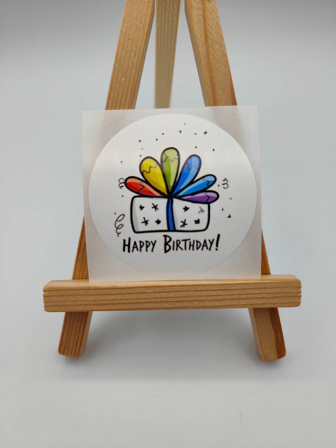 Happy Birthday Present, Stickers, Labels, Favor Labels, Goodie Bag