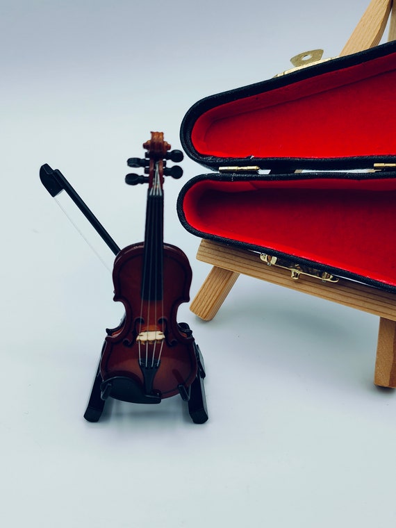 3 Mini Violons Décoratifs En Bois – Modèle Miniature 8.3x3.2x1.5 Cm, Décoration Maison Ou Cadeau - 5