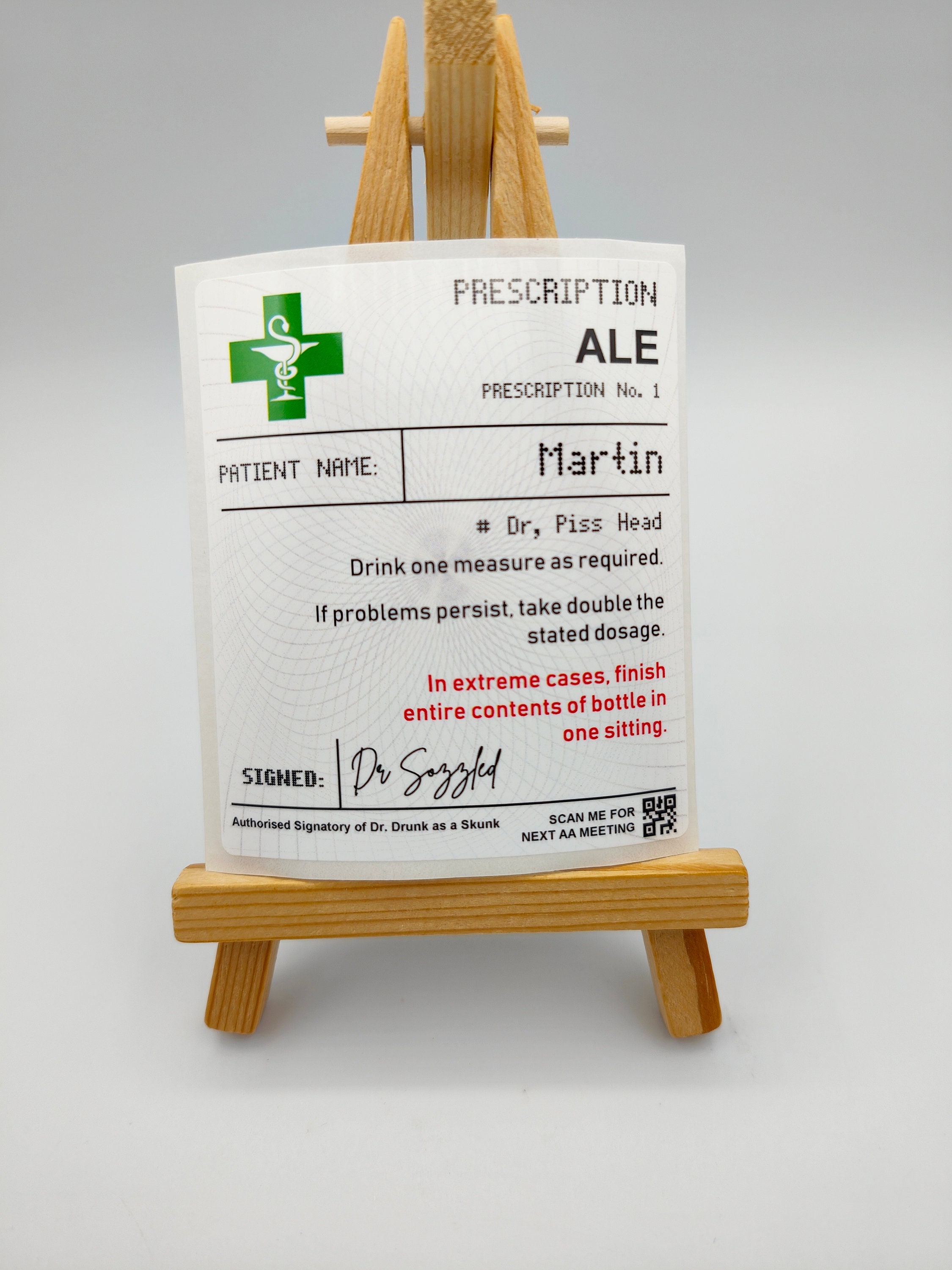 Personalised Prescription Lager, Beer, Alcohol, Ale, Bottle Custom ...