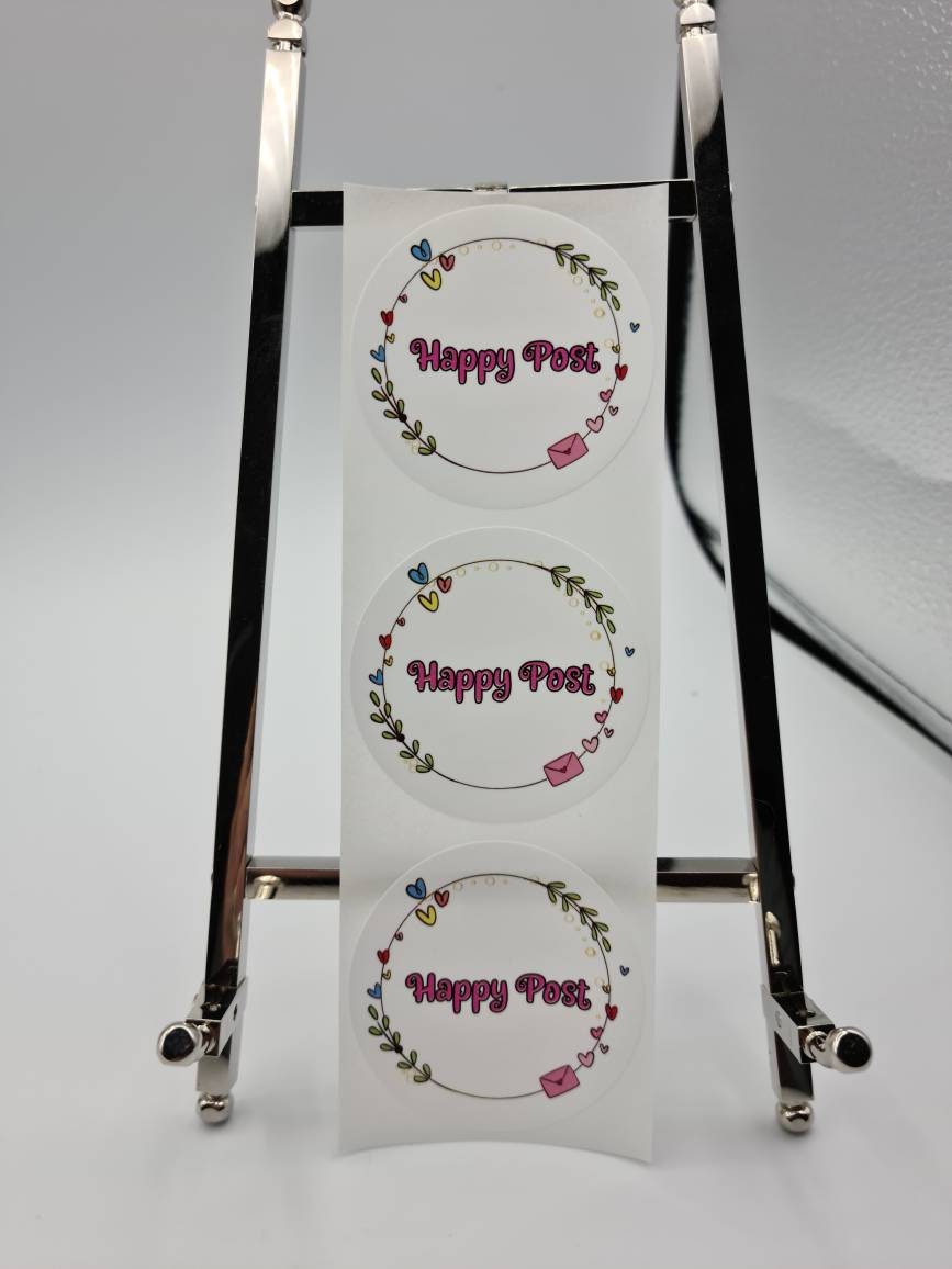 Happy Post Labels White Premium Satin Gloss Poly, Branding, Promotional ...