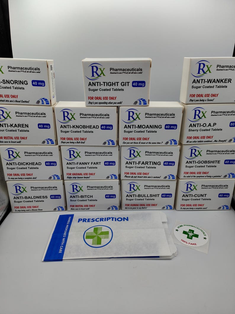Pudełko na tabletki anty-tabletki, dowcip, wypełnij własne, dowcip, zabawny prezent, bezczelny, wypełnienie skarpet świątecznych, mąż, żona, brat, siostra, urodziny. zdjęcie 1