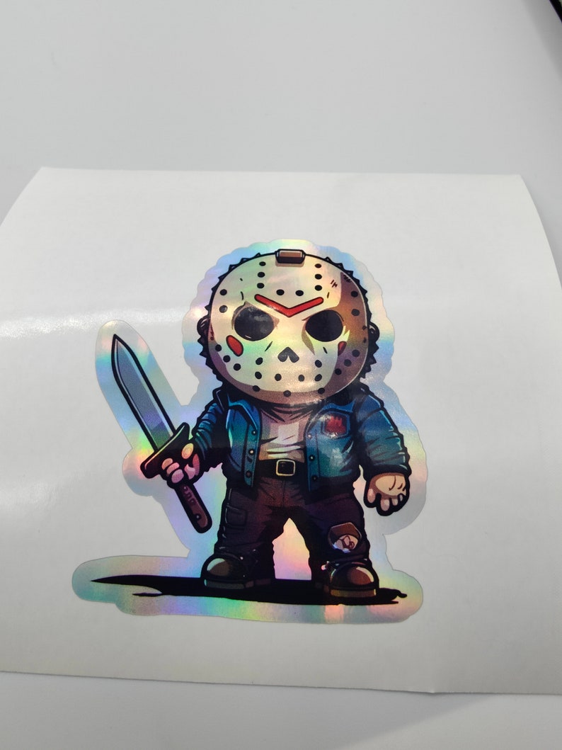 Mini Jason Voorhees's, Friday the 13th, Holographic Sticker, Horror ...