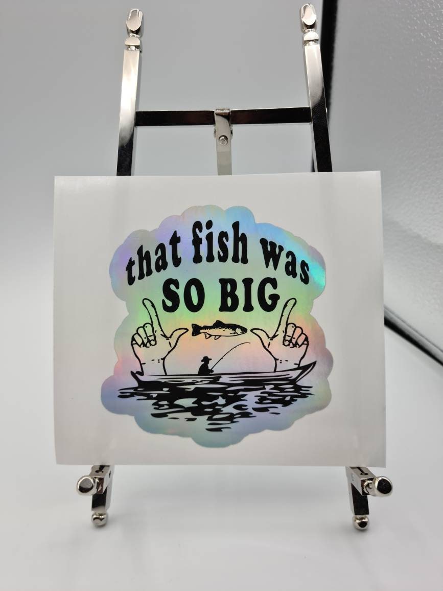 Big Fish Holographic Sticker, Fisherman, Fishing, Tackle Box Sticker ...