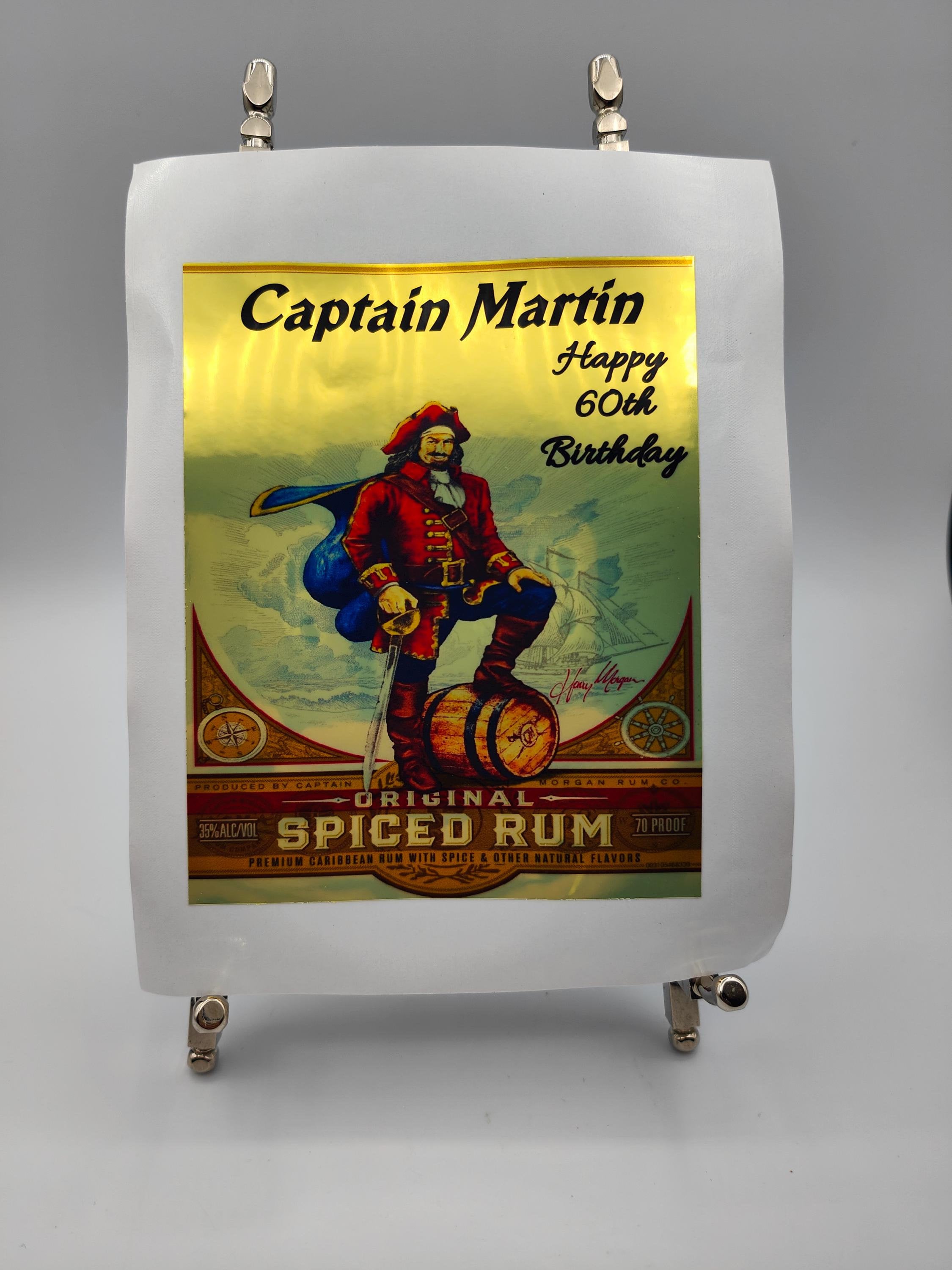 Etichetta personalizzata per bottiglia Captain Morgan, compleanno, occasione speciale, matrimonio, rum speziato, alcol, liquori, bevande per adulti, regalo per feste