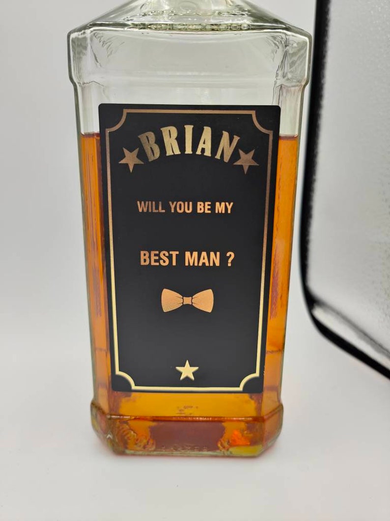 Best Man Spirit Bottle Labels Personalised Custom Bottle - Etsy