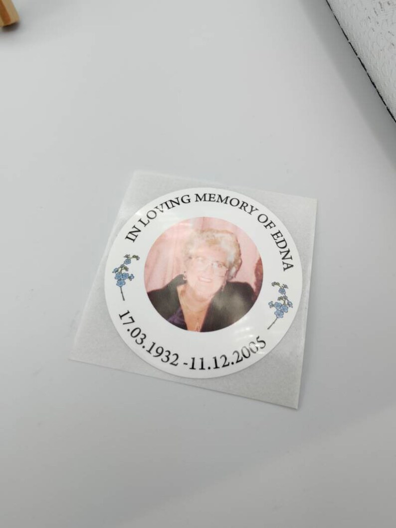 Funeral Sticker Frame In Loving Memory Of, Funeral Stickers, Memorial Stickers, Photo ...