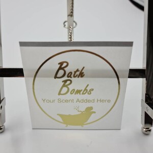 4 Sizes Bath Bomb Round Circular White Label Business Stickers Gold Foiled Personalised and Custom Made, Bath Soap, Scent Bomb