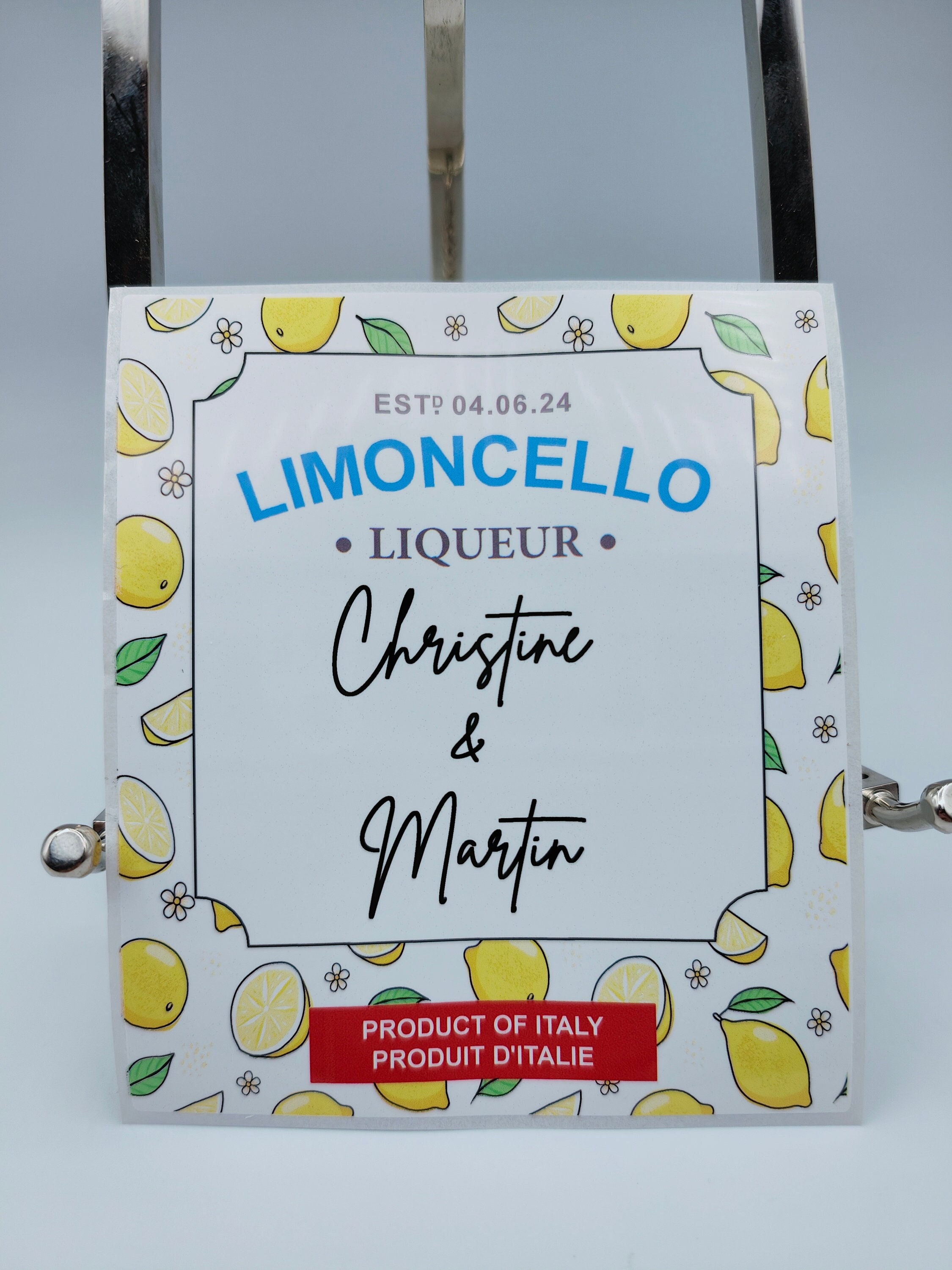 Limoncello Labels - 3x2 Inch Gloss White Sticker Sheets, Pack Of 12