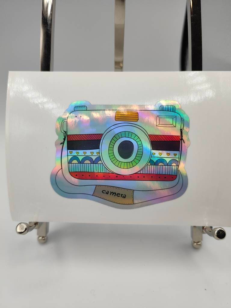 Old School Camera, Holographic Sticker, Gamer, Old School, Retro ...