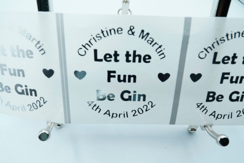 Clear Round Custom Foiled Silver Personalized Sticker Sheet Wedding Let The Fun Be Gin Custom Book Lover Book Book Sticker Labels