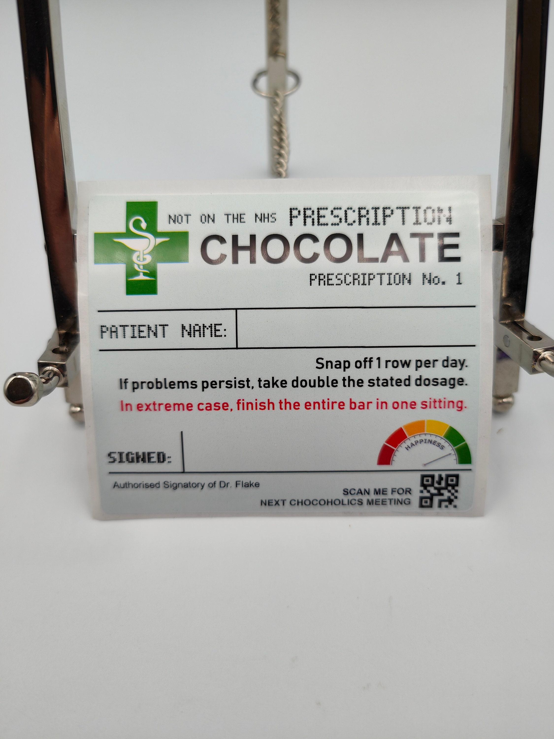 Personalized Name Prescription Bag with Prescription Label, Chocolate Prescription Stickers, Get Well Soon Gift, Stocking Filler, Fun Gifts for Kids