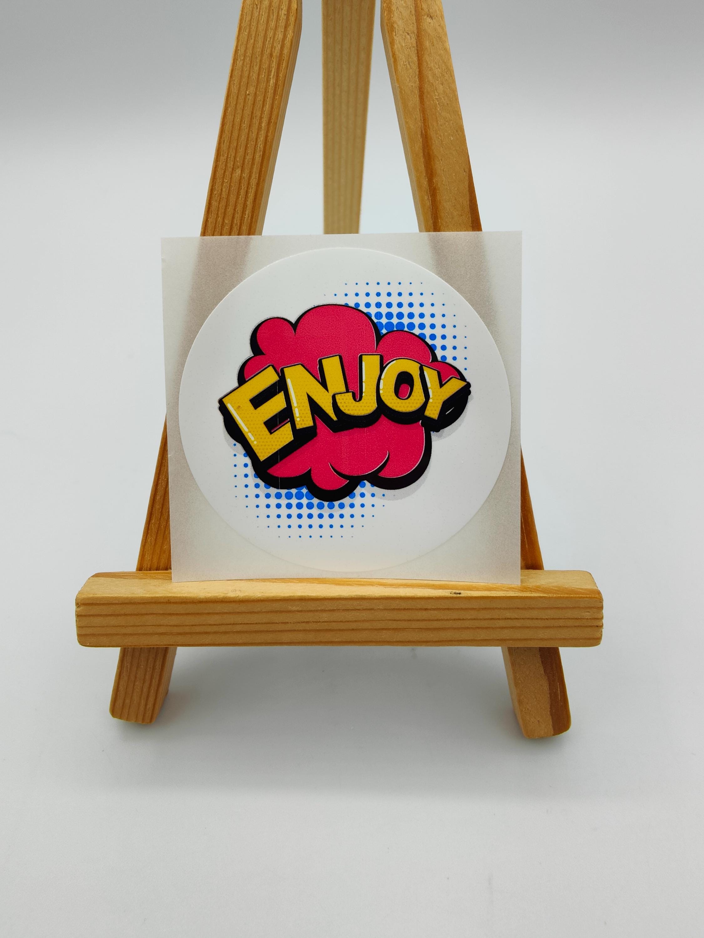 Enjoy Sticker Example Pop Art Enjoy Sticker Labels, Gift Stickers, Present Stickers, Wrapping ...