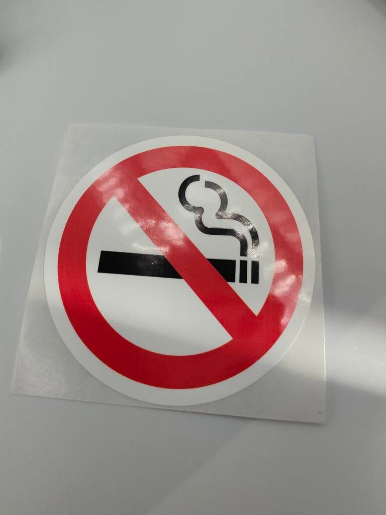 5 Sizes No Smoking Stickers Labels, Premium Gloss White, Health Aware,  Promote, Awareness, Stop Smoking Labels, Warning Labels Stickers