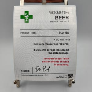 Gepersonaliseerde bieralcohol, sterke drank, fles aangepaste witte polylabels, verjaardag, feestdrankje, grappig drankje, brutaal, cadeau