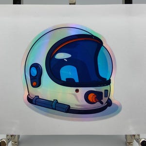 Casco da astronauta, cosmonauta, fantascienza, viaggi spaziali, olografico, spazio, NASA, viaggi, laptop, custodia per telefono, PC, adesivi