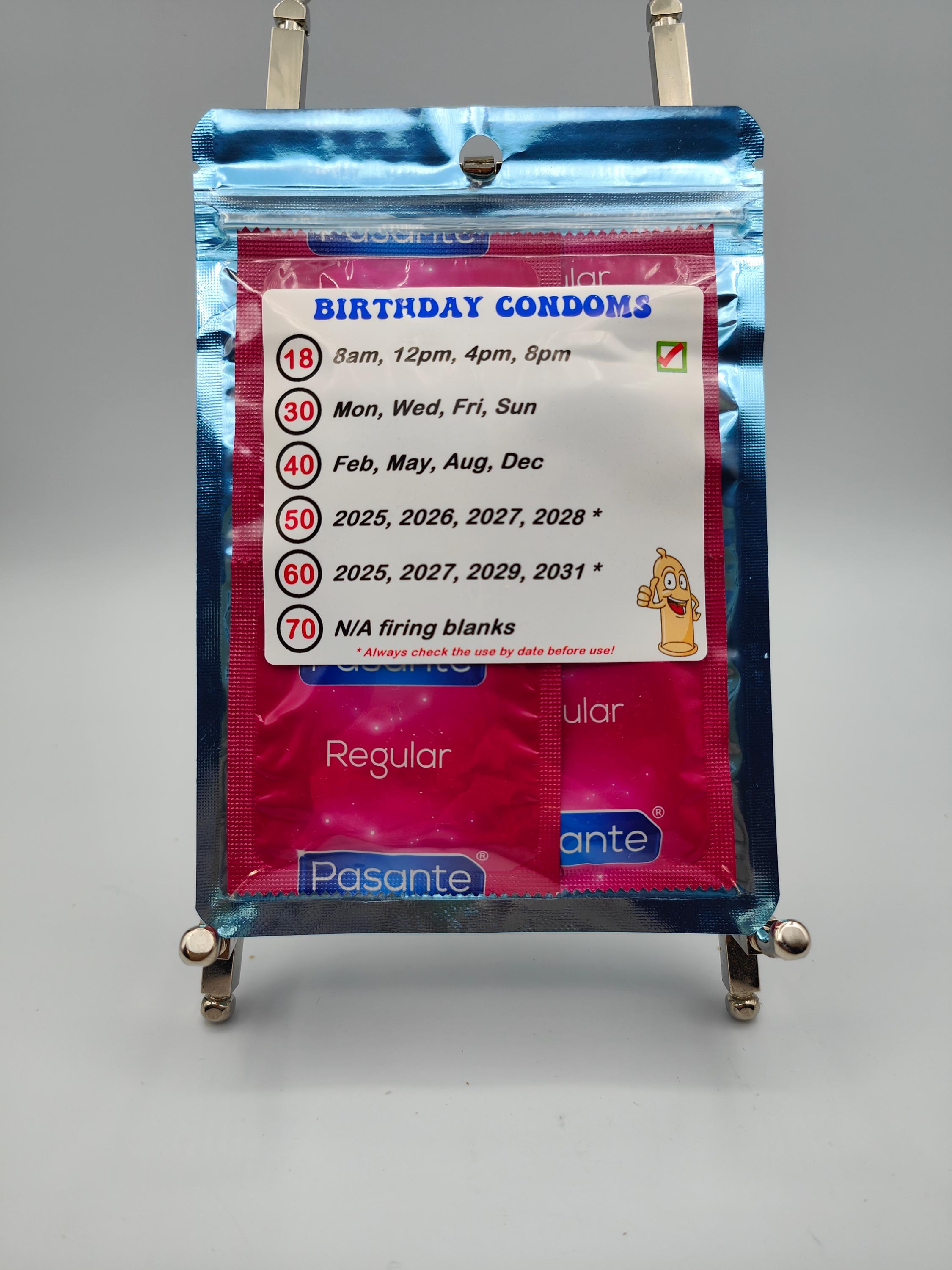 Birthday Condoms Joke, Funny Gift, Safe Sex, Protection