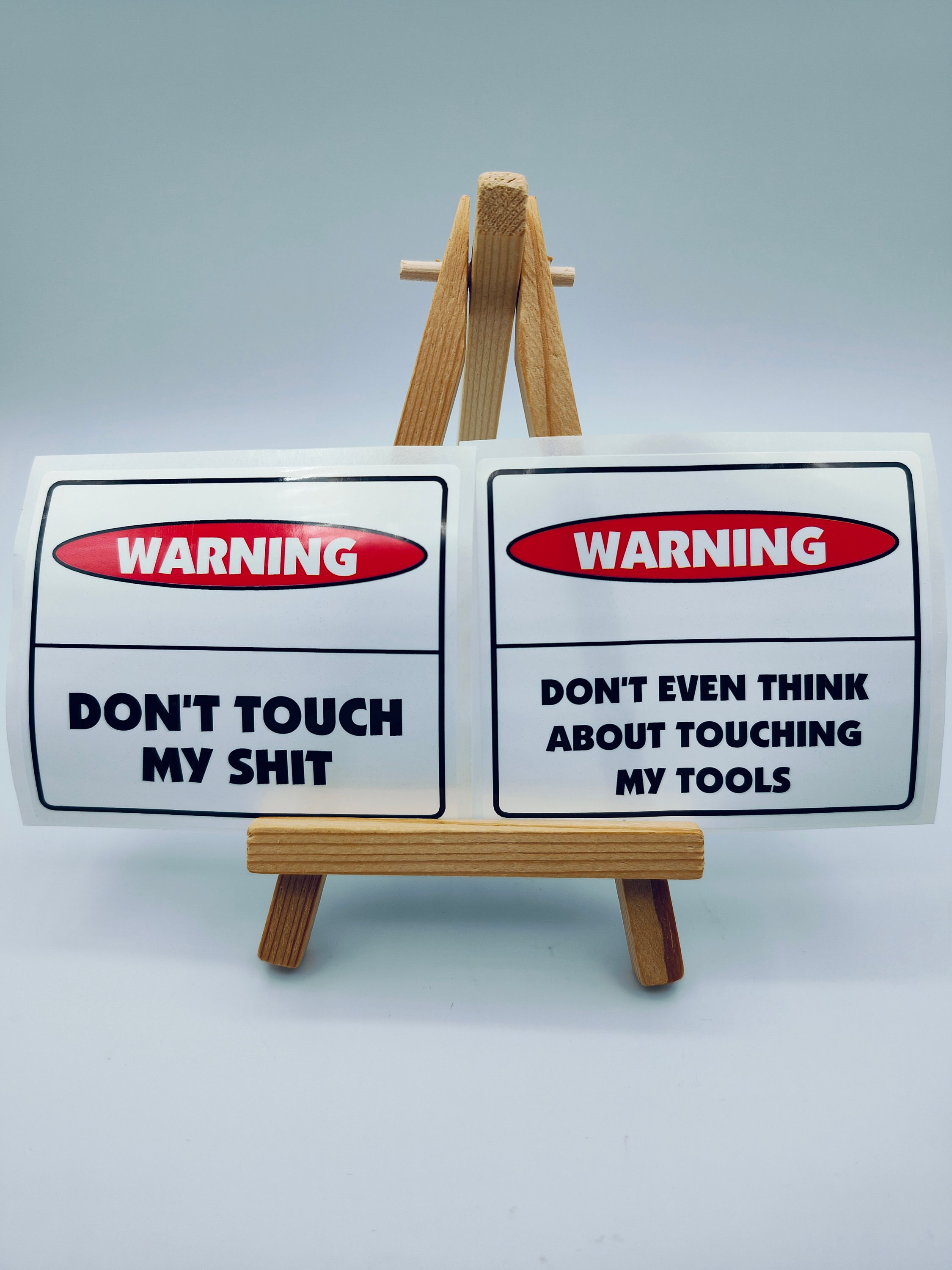 Targa In Latta 20x25 Cm &ndash; Beware Don't Touch My Tools &ndash; Decorazione Officina