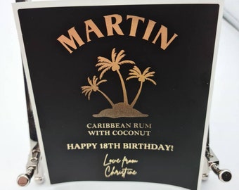Personalised Waterproof Bottle Labels For Malibu & Spirits – Perfect For Birthdays & Christmas