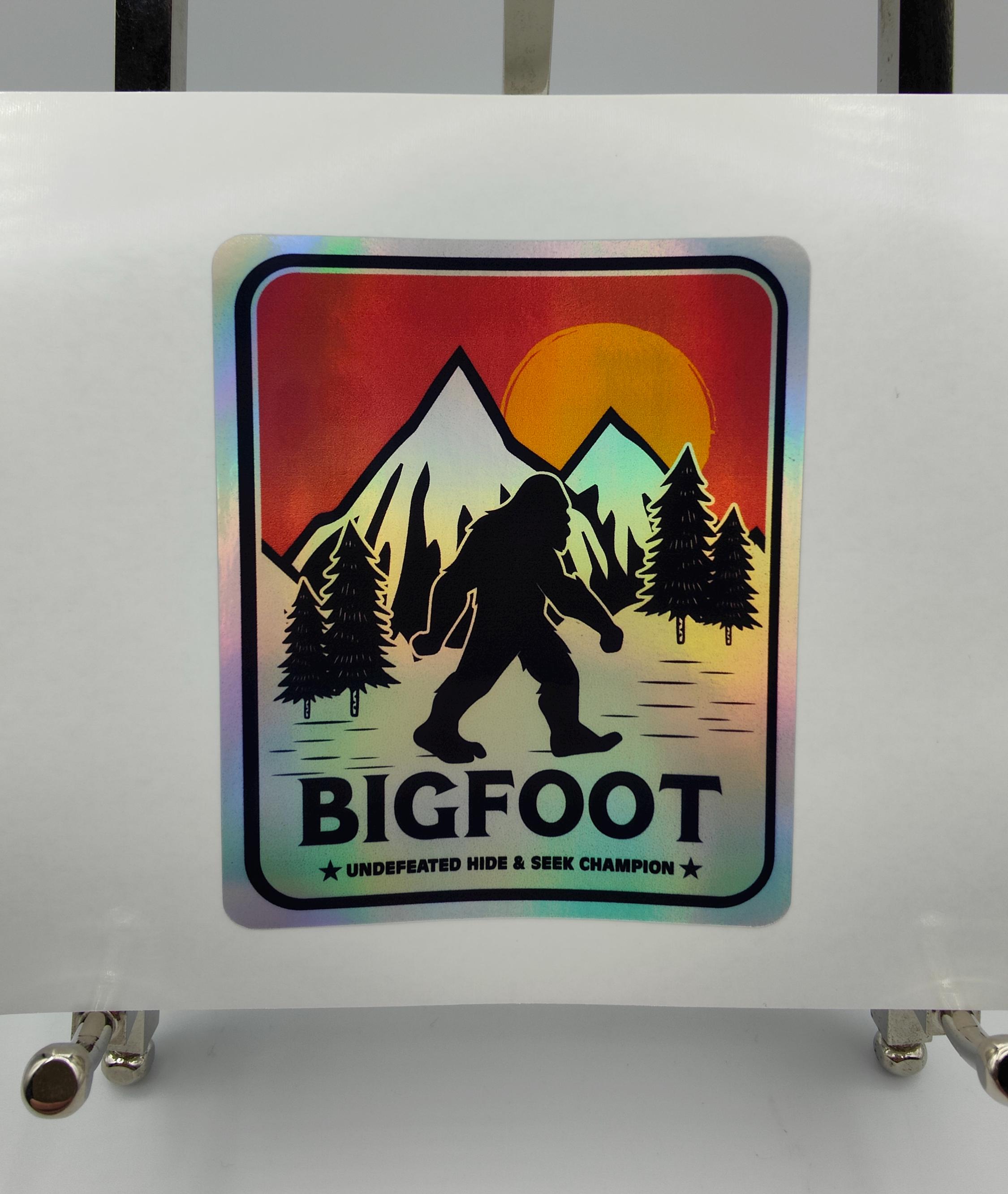 Funny Bigfoot Sticker, Yeti, Sasquatch, Abominable Snowman, Funny Stickers, Mystic Creature, Holographic, Decals, Labels