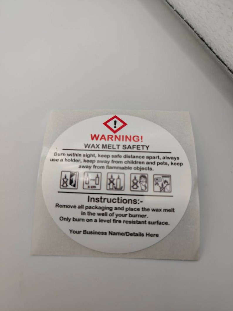 Candle CLP Warning Stickers Labels, Box Packaging Product Stickers ...