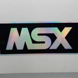 Pegatina del logotipo de MSX, informática retro, ordenadores de los 80, ordenadores gaming de 8 bits, pegatinas holográficas, videojuegos, informática nostálgica, calcomanías MSX