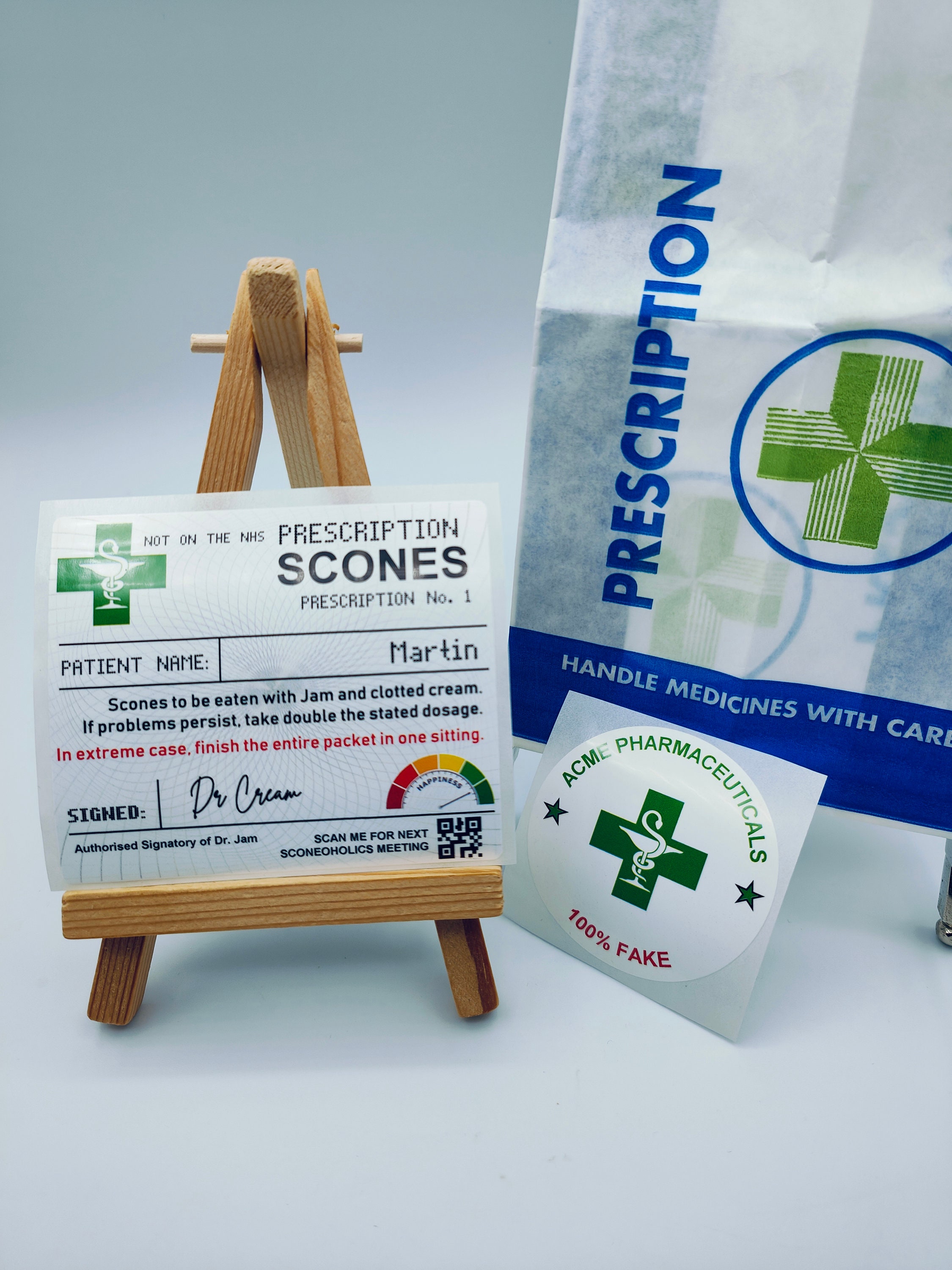 Scone Labels Personalised Scones Prescription Label + Prescription Bag, Stickers ...