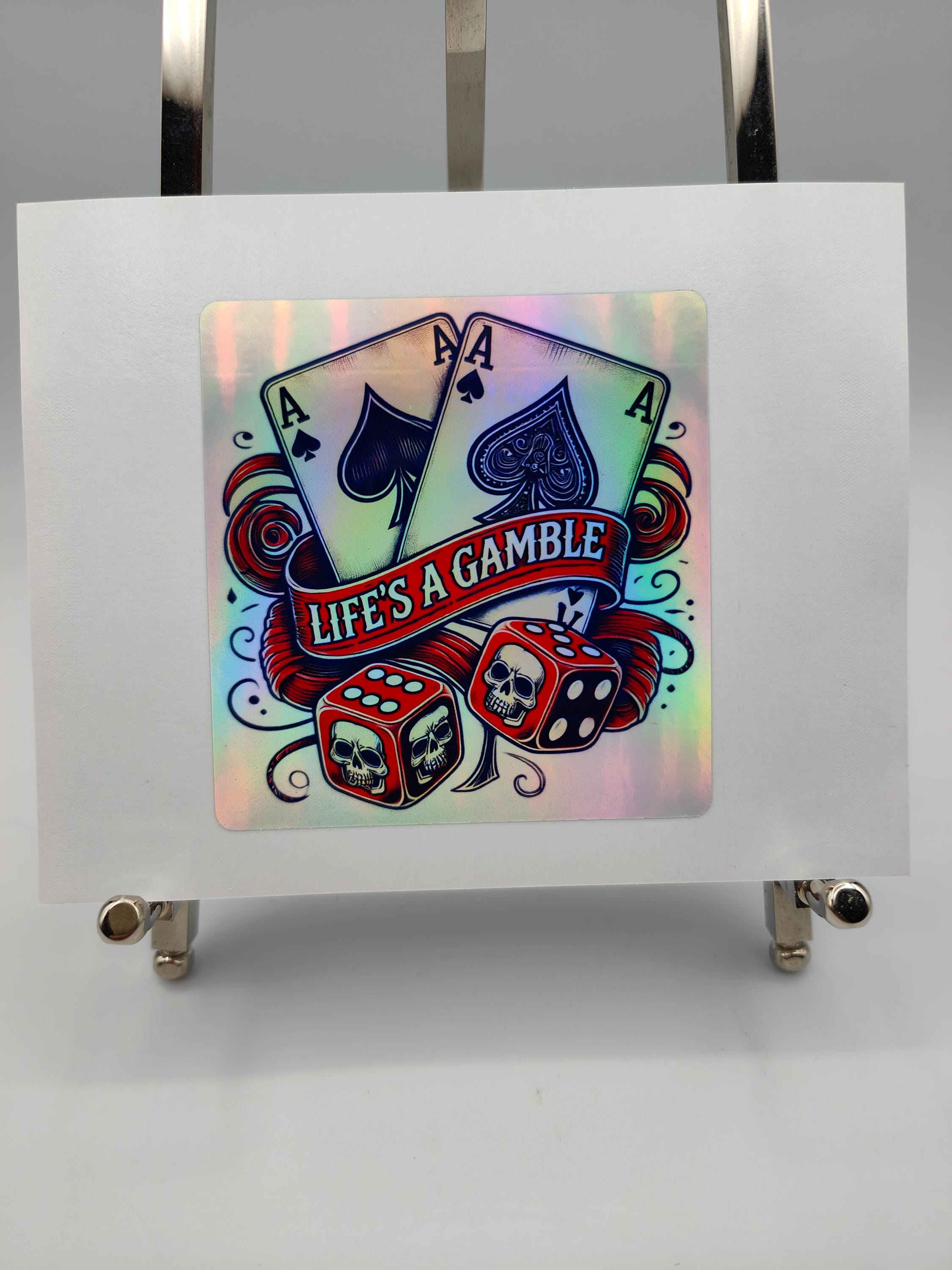 Life's A Gamble, Ace Cards, Las Vegas Stickers, Go for It, Holographic ...
