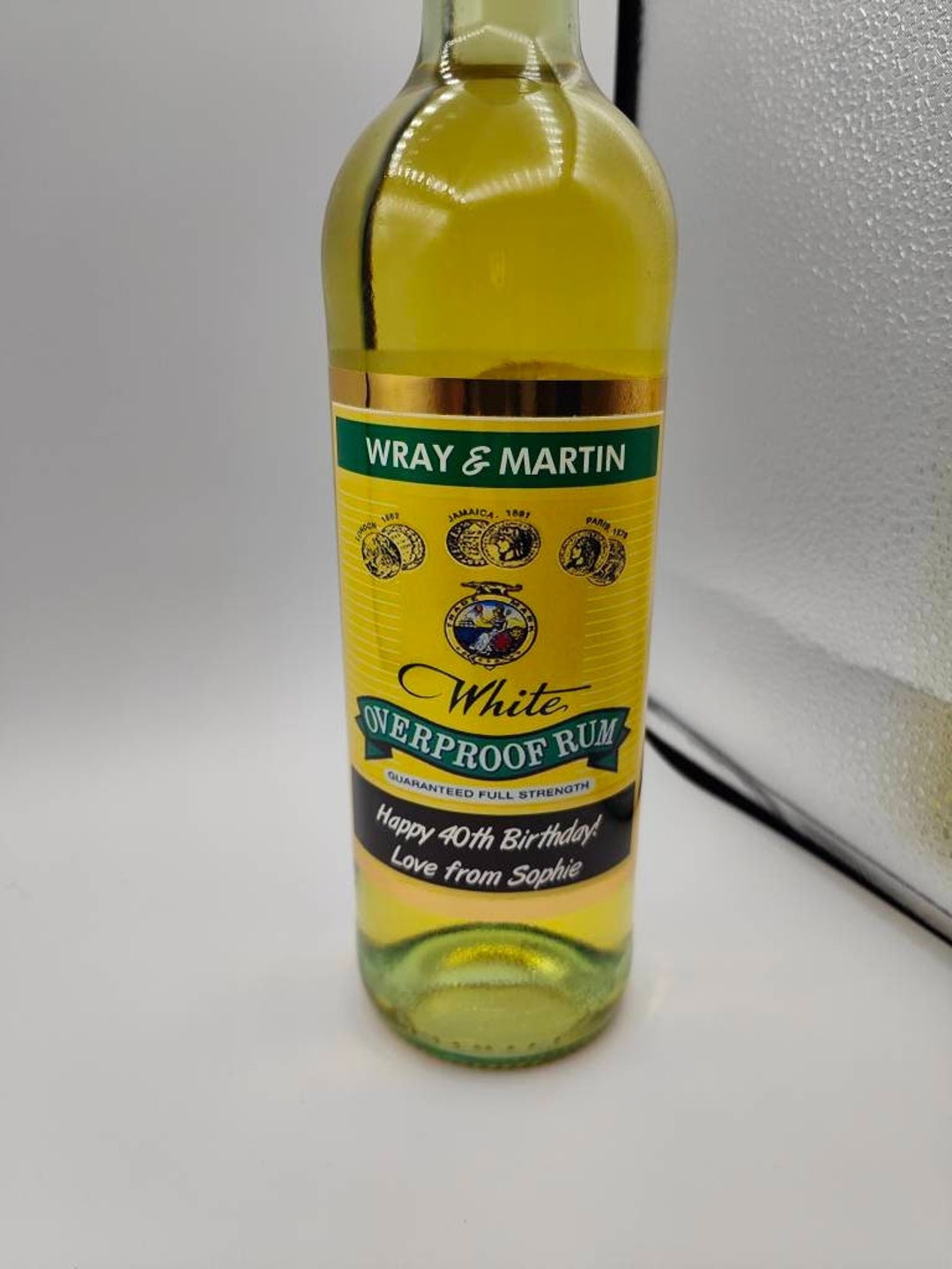 Wray & Nephew Rum, Personalised, Custom Bottle Label, Birthday, Special