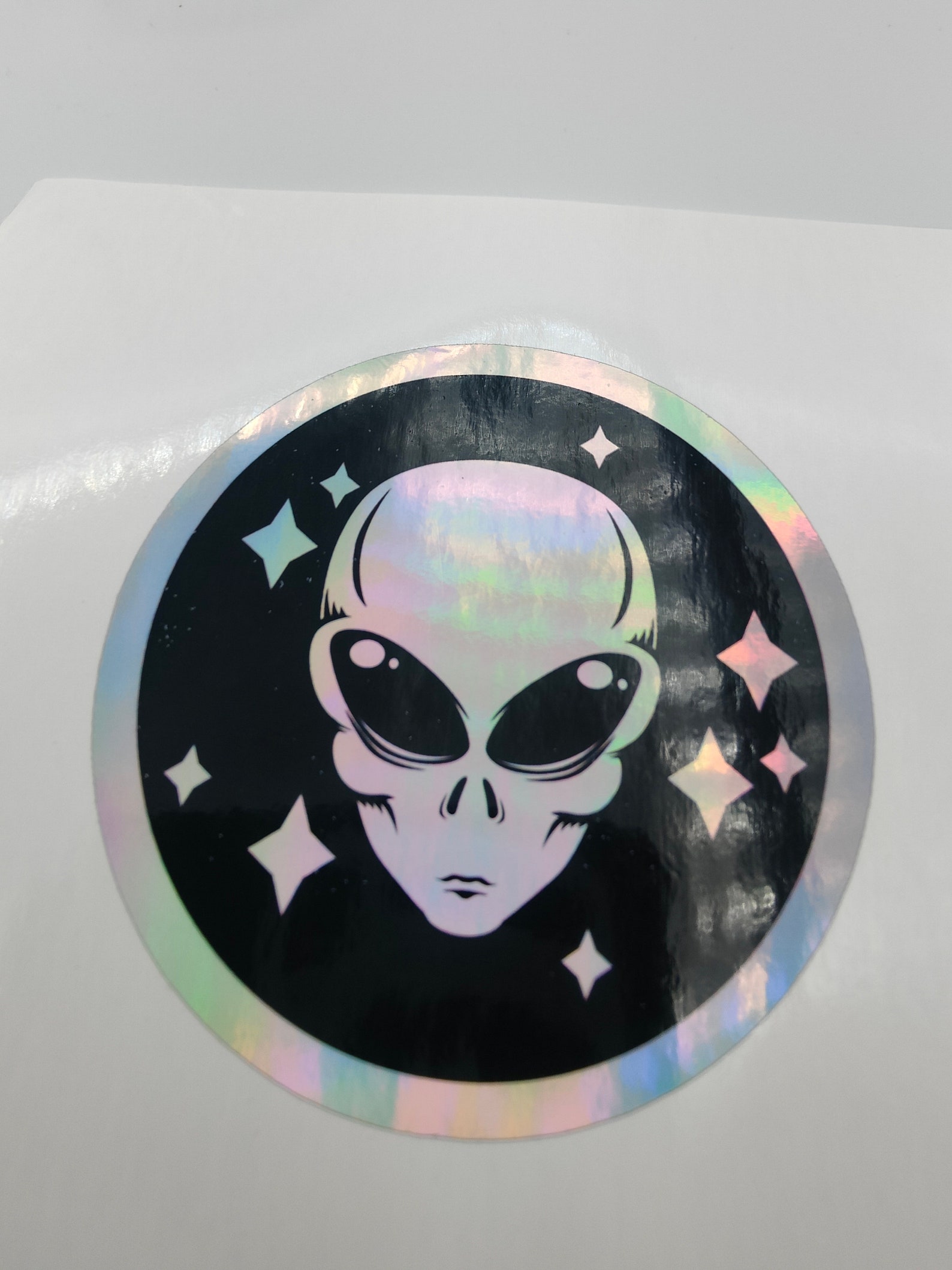 Alien Head Stars, Area 51, Holographic, Aliens, Stickers, Decals ...