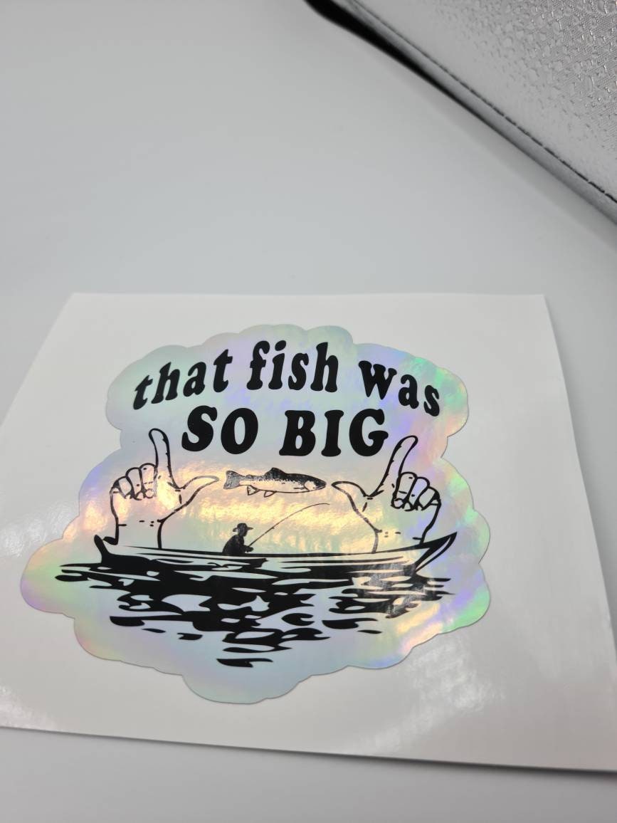 Big Fish Holographic Sticker, Fisherman, Fishing, Tackle Box Sticker ...